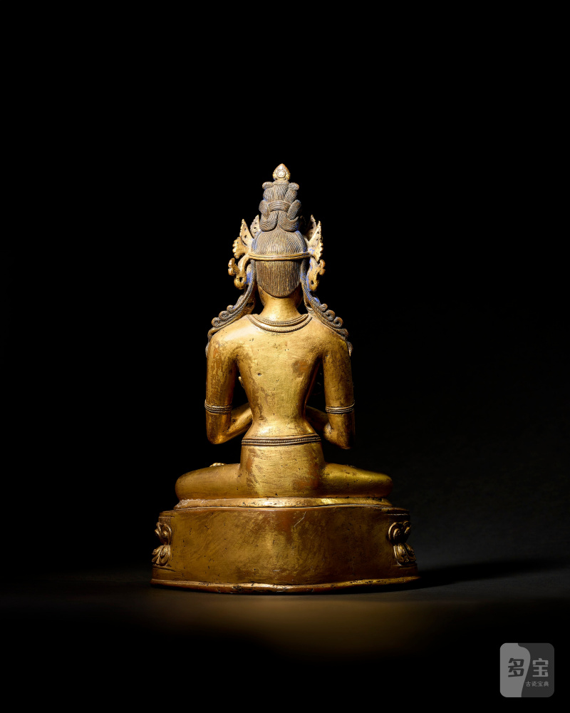 STATUE DE VAJRADHARA EN ALLIAGE DE CUIVRE DORÉ  TIBET, XIVE SIÈCLE - 图4